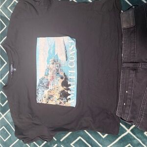 Black Amalfi Coast Graphic T-Shirt
